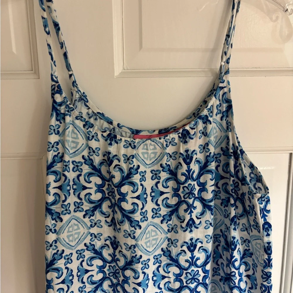 Isaac Mizrahi Blue and White Spaghetti Strap Sundress - Picture 2 of 5